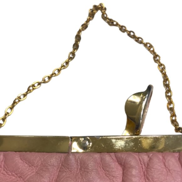 Vintage Etra 1960's Pink Genuine Pebbled Leather Clutch - Picture 7 of 12